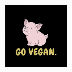 Go Vegan - Cute Pig Medium Glasses Cloth (2-side) by Valentinaart