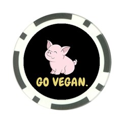 Go Vegan - Cute Pig Poker Chip Card Guard by Valentinaart