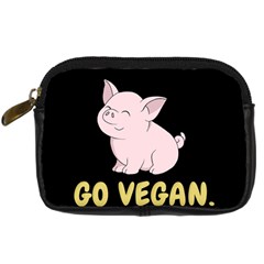 Go Vegan - Cute Pig Digital Camera Cases by Valentinaart