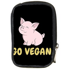 Go Vegan - Cute Pig Compact Camera Cases by Valentinaart