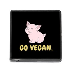 Go Vegan - Cute Pig Memory Card Reader (square) by Valentinaart