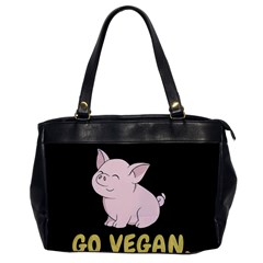 Go Vegan - Cute Pig Office Handbags by Valentinaart