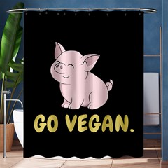 Go Vegan - Cute Pig Shower Curtain 60  X 72  (medium)  by Valentinaart