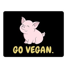 Go Vegan - Cute Pig Double Sided Fleece Blanket (small)  by Valentinaart