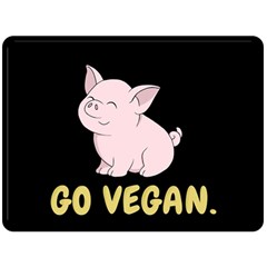 Go Vegan - Cute Pig Double Sided Fleece Blanket (large)  by Valentinaart