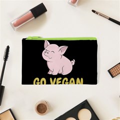 Go Vegan - Cute Pig Cosmetic Bag (xs) by Valentinaart