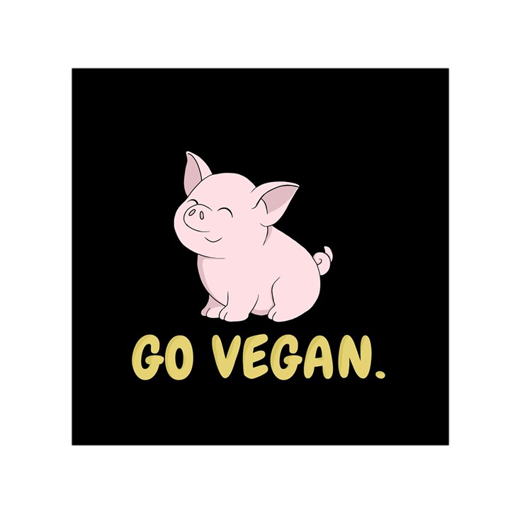 Go Vegan - Cute Pig Small Satin Scarf (Square)