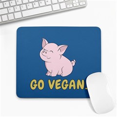 Go Vegan - Cute Pig Large Mousepads by Valentinaart