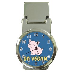 Go Vegan - Cute Pig Money Clip Watches by Valentinaart