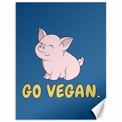 Go Vegan - Cute Pig Canvas 12  X 16   by Valentinaart