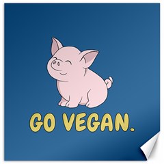 Go Vegan - Cute Pig Canvas 16  X 16   by Valentinaart