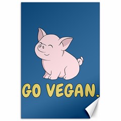 Go Vegan - Cute Pig Canvas 20  X 30   by Valentinaart