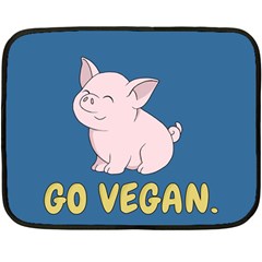 Go Vegan - Cute Pig Double Sided Fleece Blanket (mini)  by Valentinaart