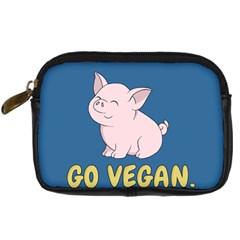 Go Vegan - Cute Pig Digital Camera Cases by Valentinaart