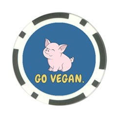 Go Vegan - Cute Pig Poker Chip Card Guard (10 Pack) by Valentinaart