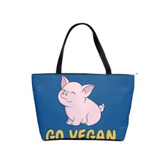 Go Vegan - Cute Pig Shoulder Handbags by Valentinaart