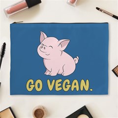 Go Vegan - Cute Pig Cosmetic Bag (xl) by Valentinaart