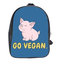 Go Vegan - Cute Pig School Bag (large)