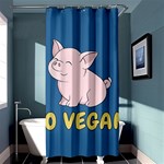 Go Vegan - Cute Pig Shower Curtain 36  x 72  (Stall)  Curtain(36 X72 ) - 33.26 x66.24  Curtain(36 X72 )