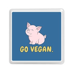 Go Vegan - Cute Pig Memory Card Reader (square)  by Valentinaart