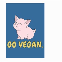 Go Vegan - Cute Pig Large Garden Flag (two Sides) by Valentinaart