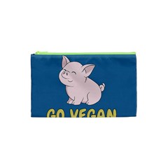 Go Vegan - Cute Pig Cosmetic Bag (xs) by Valentinaart