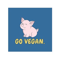 Go Vegan - Cute Pig Small Satin Scarf (square) by Valentinaart