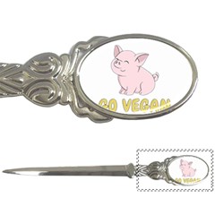 Go Vegan - Cute Pig Letter Openers by Valentinaart