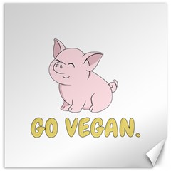 Go Vegan - Cute Pig Canvas 16  X 16   by Valentinaart