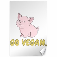 Go Vegan - Cute Pig Canvas 24  X 36  by Valentinaart