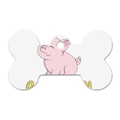 Go Vegan - Cute Pig Dog Tag Bone (one Side) by Valentinaart