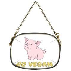 Go Vegan - Cute Pig Chain Purses (one Side)  by Valentinaart