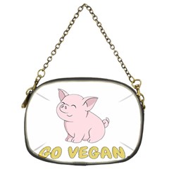 Go Vegan - Cute Pig Chain Purses (two Sides)  by Valentinaart