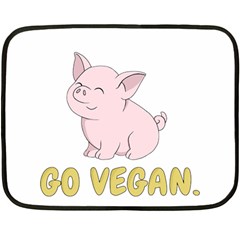 Go Vegan - Cute Pig Double Sided Fleece Blanket (mini)  by Valentinaart