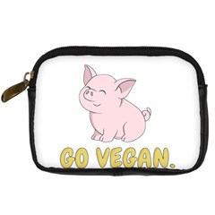 Go Vegan - Cute Pig Digital Camera Cases by Valentinaart