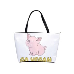 Go Vegan - Cute Pig Shoulder Handbags by Valentinaart