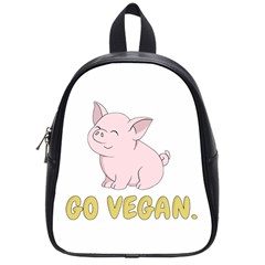 Go Vegan - Cute Pig School Bag (small) by Valentinaart