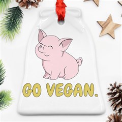 Go Vegan - Cute Pig Ornament (bell) by Valentinaart