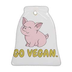 Go Vegan - Cute Pig Bell Ornament (two Sides) by Valentinaart