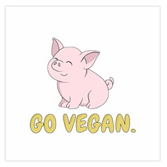 Go Vegan - Cute Pig Large Satin Scarf (square) by Valentinaart