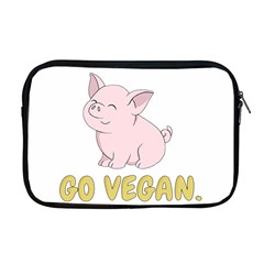 Go Vegan - Cute Pig Apple Macbook Pro 17  Zipper Case by Valentinaart