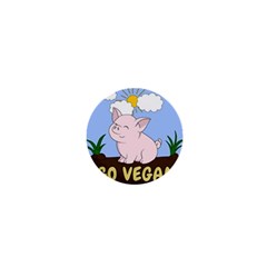 Go Vegan - Cute Pig 1  Mini Buttons