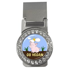 Go Vegan - Cute Pig Money Clips (CZ) 