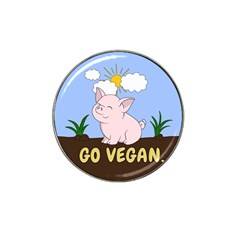 Go Vegan - Cute Pig Hat Clip Ball Marker (10 pack)