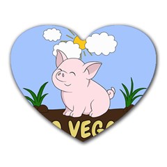 Go Vegan - Cute Pig Heart Mousepads