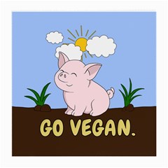 Go Vegan - Cute Pig Medium Glasses Cloth