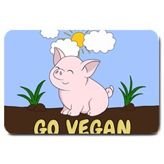 Go Vegan - Cute Pig Large Doormat 