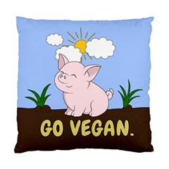 Go Vegan - Cute Pig Standard Cushion Case (One Side)