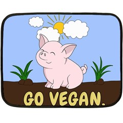 Go Vegan - Cute Pig Double Sided Fleece Blanket (Mini) 