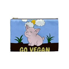 Go Vegan - Cute Pig Cosmetic Bag (Medium) 